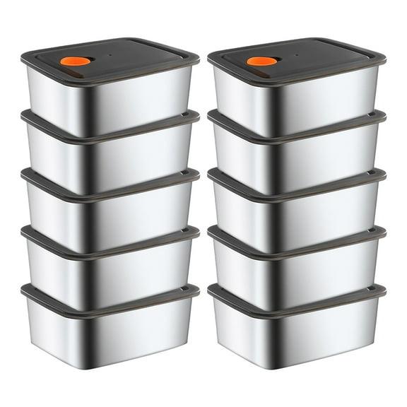Shoreew Stainless Steel Lunch Box with Vented Lids Reusable Metal Meal Prep Boxes Stackable BPA-Free Food Container for Snacks On-the-Go Meals