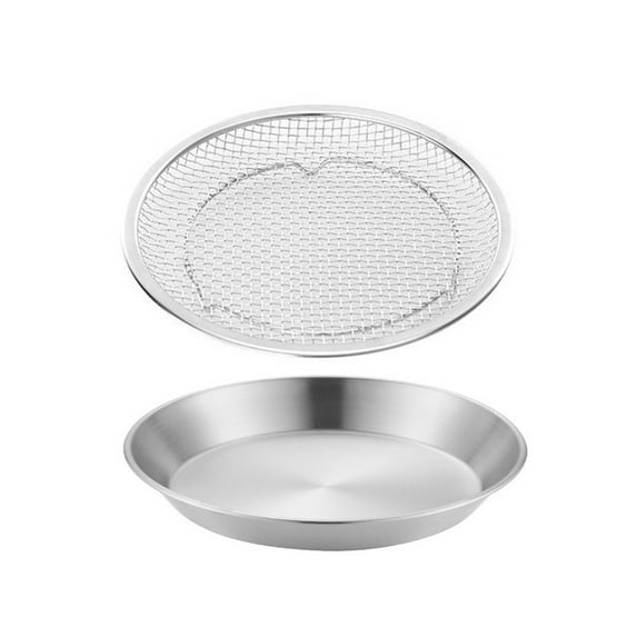 Shoreew Stainless Steel Mesh Oil Filter Tray Vegetable Dessert Strainer Dishwasher Safe Double Handles Drain Basket Colander