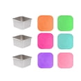 thumbnail image 1 of Shoreew Stainless Steel Sauce Cup with Silicone Lid Leak-Proof Square Snack Container for Kids BPA-Free Stackable Lunch Box for School Picnic, 1 of 7