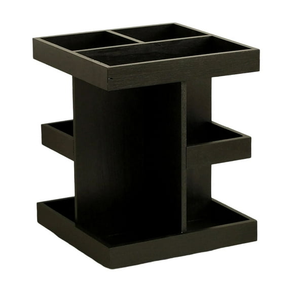 Shoreew Storage Rack Cosmetic Organizer Large Capacity Multi-Layer Design 360-Degree Rotatable Wood Perfume Shelf Display Holder