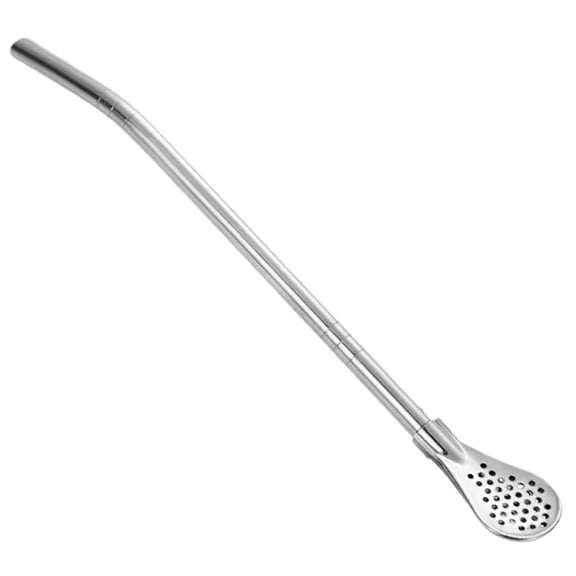 Shoreew Straw Spoon 3-in-1 Stainless Steel Straw Spoon With Filter Detachable Head Heat-resistance Food Grade Reusable Eco-Friendly Stirrer Cocktails Loose Tea Iced Coffee