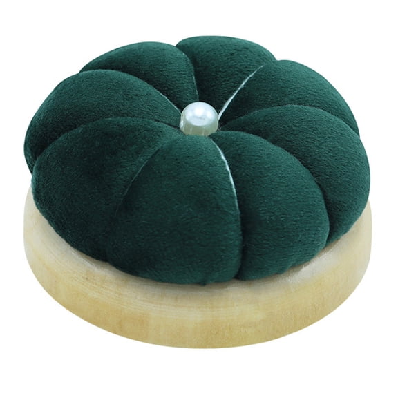 Shoreew Stuffed Pin Cushion Pumpkin Shaped Sewing Needle Pad Flannel Pincushion with Wooden Base for Sewing Projects DIY Craft
