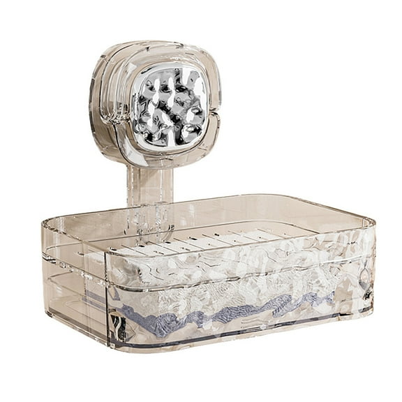 Shoreew Suction Cup Soap Dish with Drain Holes Strong Load-bearing Easy to Install Wall Mounted Shower Soap Tray Soap Caddy