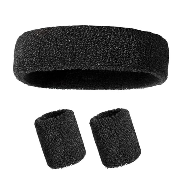 Shoreew Sweatband Set for Men & Women – Terry Cloth Sports Headband & Wristband Combo, Non-Slip Gym Accessories for Tennis, Yoga, Running & Workouts