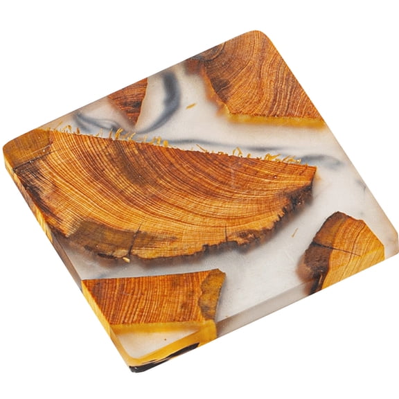 Shoreew Table Coaster Clear Texture Ink Background Embellishment Exquisite Heat-resistant Wooden Tea Coaster Holder Home Supplies