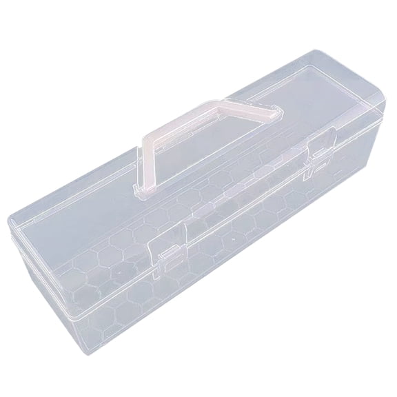 Shoreew Transparent Calligraphy Tool Storage Box with Anti-slip Handle Large Capacity Dustproof Lock Design Reinforced Buckle Card Container Playing Card Poker Case