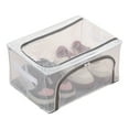 thumbnail image 1 of Shoreew Transparent Storage Box with Double-Sided Openings Zipper Closure Waterproof PVC Shell Dustproof Under-bed Shoe Storage Box, 1 of 7