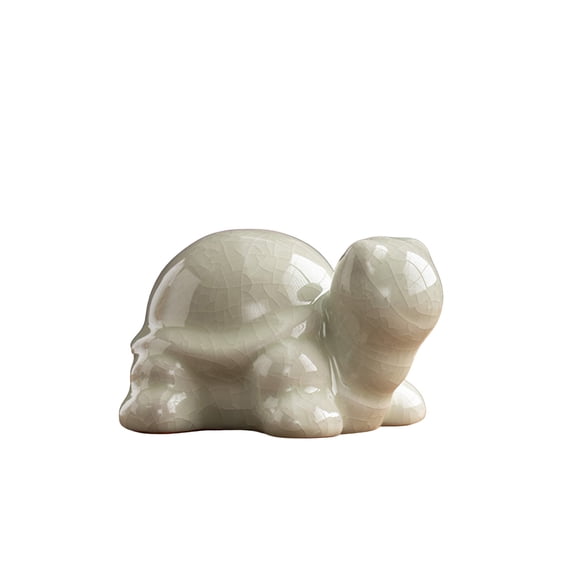 Shoreew Turtle Ornament Ceramic Turtle Tea Pet Figurine Smooth Touch Turtle Statue for Home Office Party Decoration
