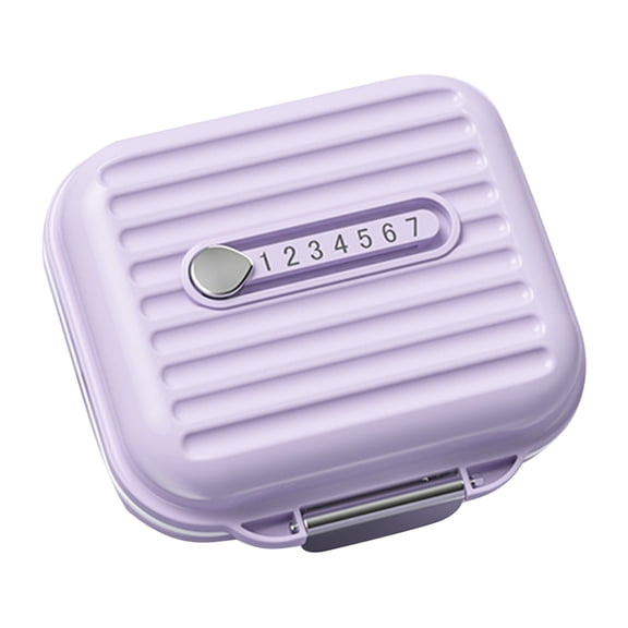 Shoreew Weekly Compartmented Pill Box with Transparent Lid 7 Compartments Lock Design Dustproof Moisture-proof Outdoor Travel Compact Pill Holder Pill Container