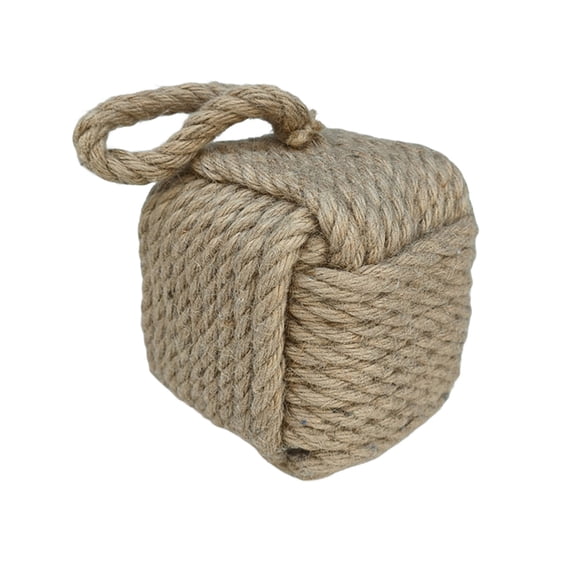 Shoreew Weighted Door Stopper Heavy Sand Filled Door Stop with Handle Home Office Indoor Decorative Handmade Cotton Rope Ball Floor Doorstop