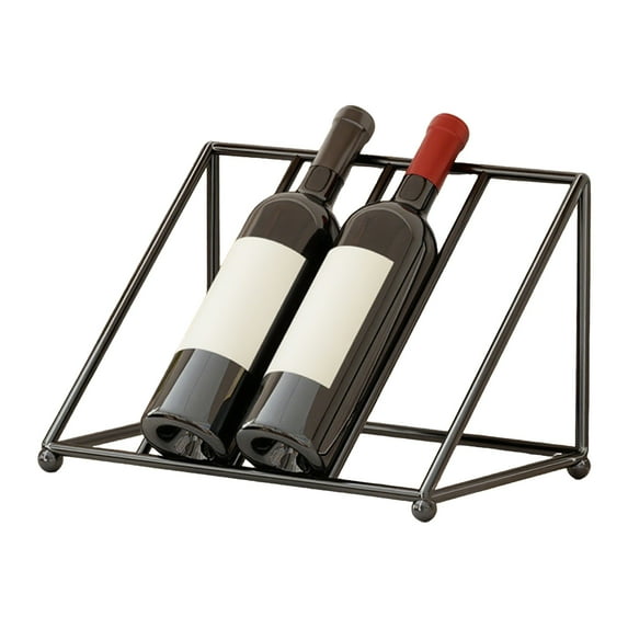 Shoreew Wine Bottle Rack Iron Inclined Display Holder for 4-5 Bottles Modern Minimalist Wine Organizer for Entryway Bar Cabinet Decor