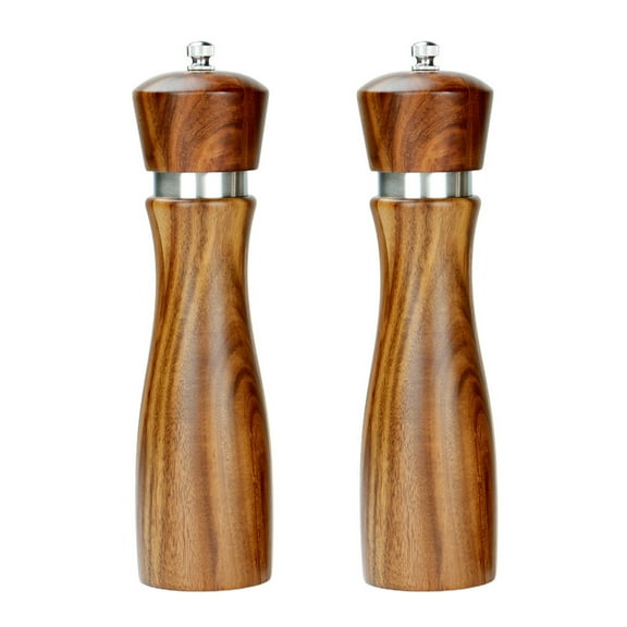 Shoreew Wood Salt And Pepper Shaker Adjustable Simple Operation Fragrant Spice Mill Nut Adjustable Grinder Birthday Gifts