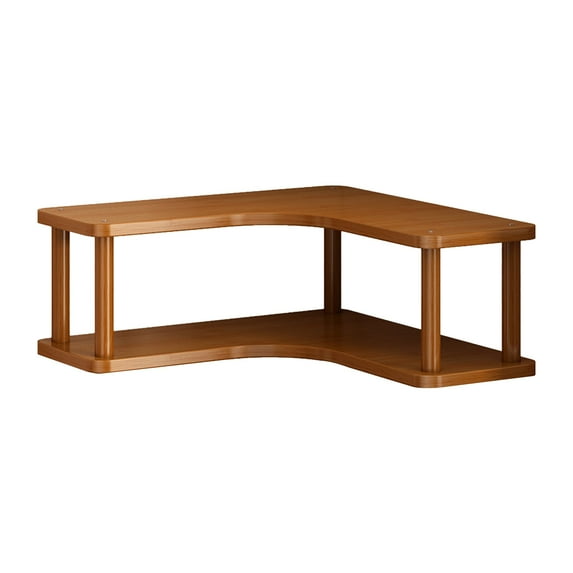 Shoreew Wooden Desktop Storage Rack Multi-Functional Tea Table Organizer Corner Design 2/3 Layer Desk Storage Stand