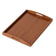 thumbnail image 1 of Shoreew Wooden Serving Tray Handmade Rectangular Tray Wood Coffee Table with Cut Out Handles for Party Serving Pastries Snacks Mini Bars Tray for Kitchen, 1 of 6