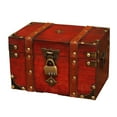 thumbnail image 1 of Shoreew Wooden Storage Box with Lock Large Capacity Multipurpose Decorative Treasure Chest Retro Style Storage Organizer, 1 of 7