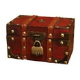 thumbnail image 1 of Shoreew Wooden Storage Box with Lock Large Capacity Multipurpose Decorative Treasure Chest Retro Style Storage Organizer, 1 of 7