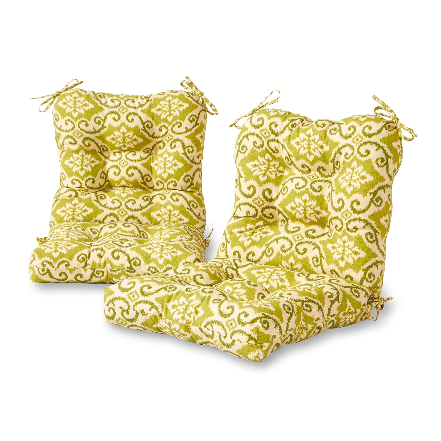 Greendale Home Fashions Outdoor Tufted 42'' x 21'' Chair Cushion, Set of 2, Shoreham Ikat