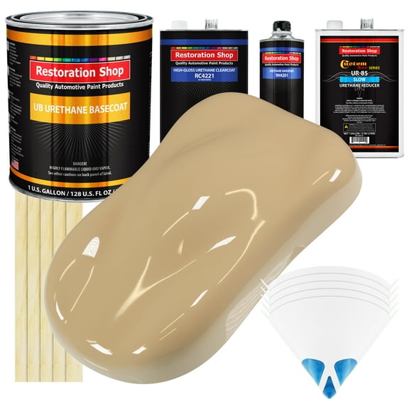 Shoreline Beige SLOW 1 Gallon Automotive Paint Kit URETHANE BASECOAT & Clearcoat