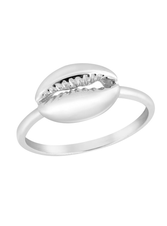 Shoreline Cowrie Shell Beach Inspired Sterling Silver Ring-9