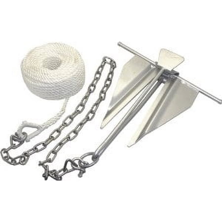 Shoreline Marine 10 lb Slip-Ring Steel Anchor with Chain & Rope