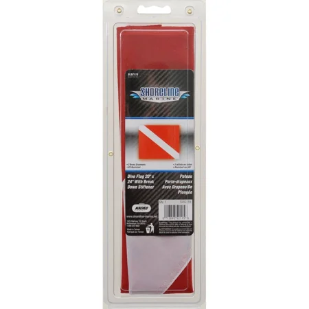 Shoreline Marine Red Dive Flag With White Stripe, 20 x 24 inches