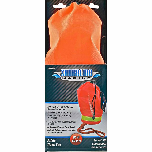 Shoreline Marine Rescue Throw Rope, 1/4" x 50'