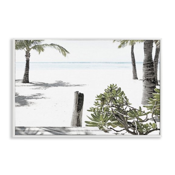 Stupell Industries Shoreline Palms Landscape White Framed Giclee Art, design by Noah Bay, 16 x 24