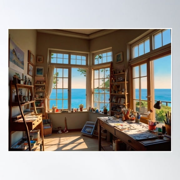 Shoreline Reverie Poster Wall Art, Modern Wall Decor, 24x36 UNFRAMED