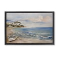 thumbnail image 1 of Stupell Industries Shoreline Rowboat Scene Black Framed Floater Canvas Wall Art, design by Ruane Manning, 17 x 25, 1 of 9