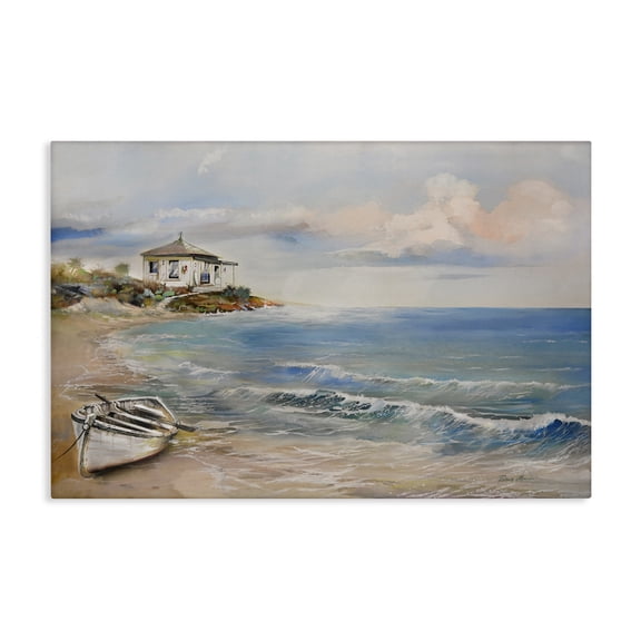 Stupell Industries Shoreline Rowboat Scene Canvas Wall Art, design by Ruane Manning, 24 x 36