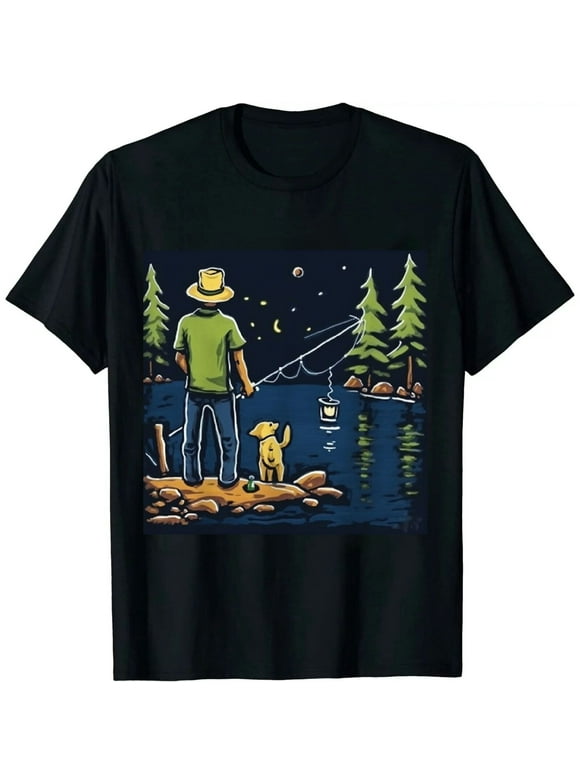 Shoreline Serenity: Men's Fishing Tee for Unwinding by the Water