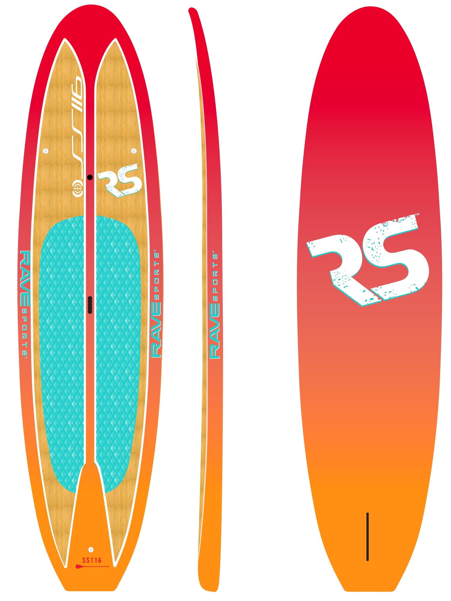Rave Sports Shoreline Series SS116 Stand Up Paddle Board, Sunburst Orange