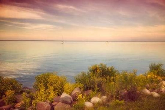 Shoreline Sunset Canvas Art - Roberta Murray (12 x 18)