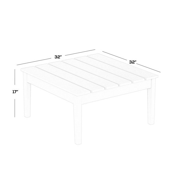Shoreside Modern 32" Conversation Table, Teak