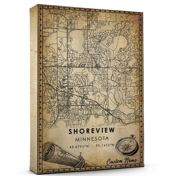 Shoreview Map Poster, Minnesota Map Art Poster, Canvas, Shoreview Map City vintage Poster, Street Map Artwork Poster, Shoreview Map Canvas - 89AZ39