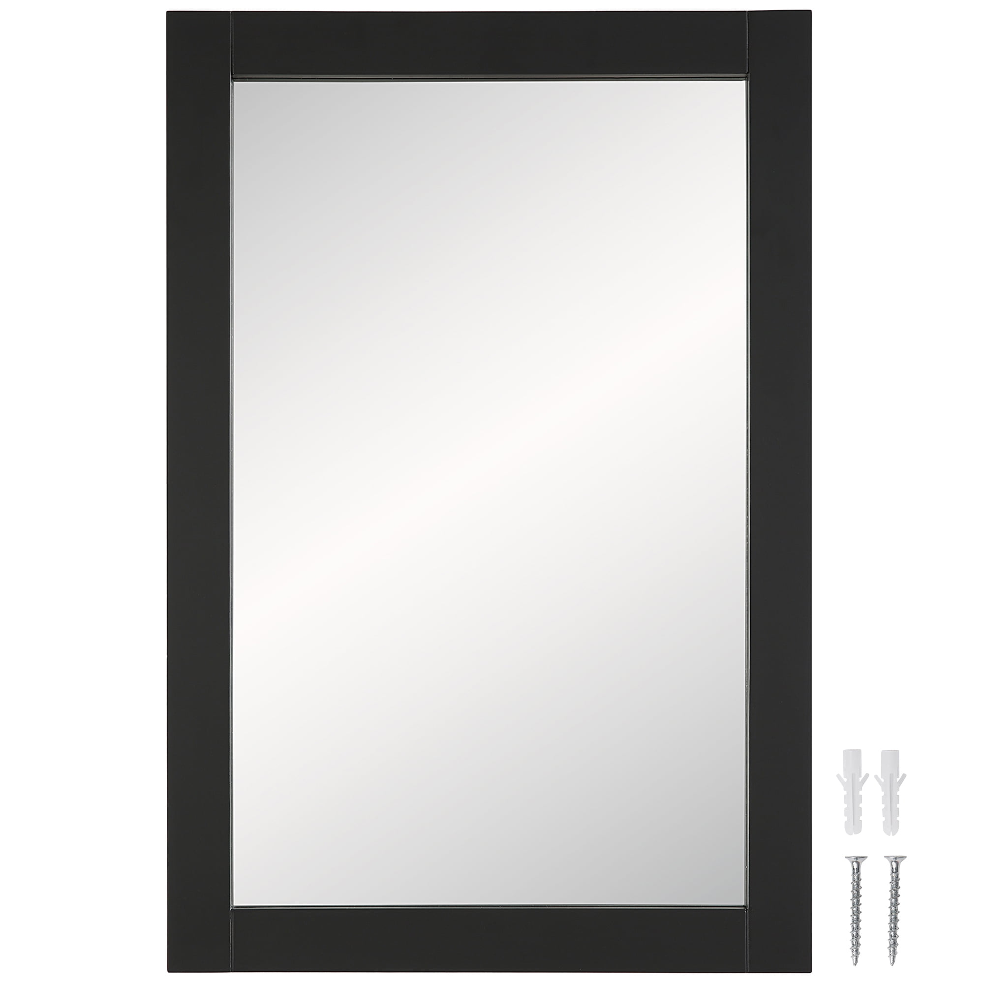 Shorewood Bathroom Mirror, 24Inch x 30Inch, Design House Framed Mirror, Soft Matte Black