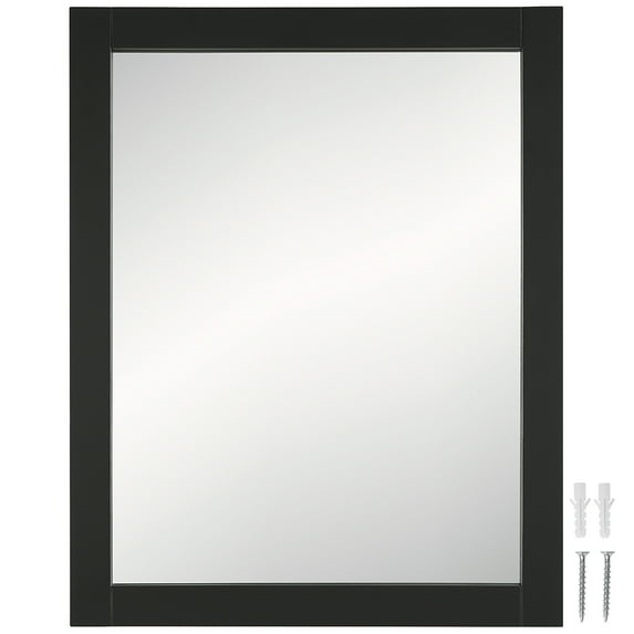 Design House Shorewood 24" x 30" Rectangular Wall Accent Mirror, Matte Black