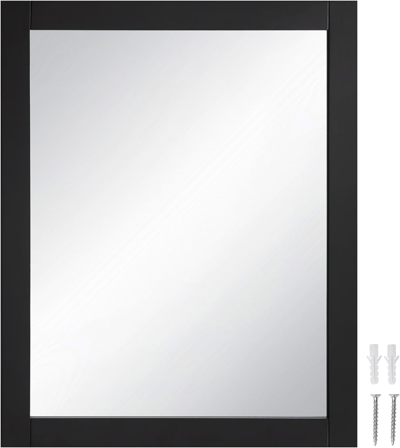 Espresso Wood Framed Rectangular Wall Mirror 30" x 24"