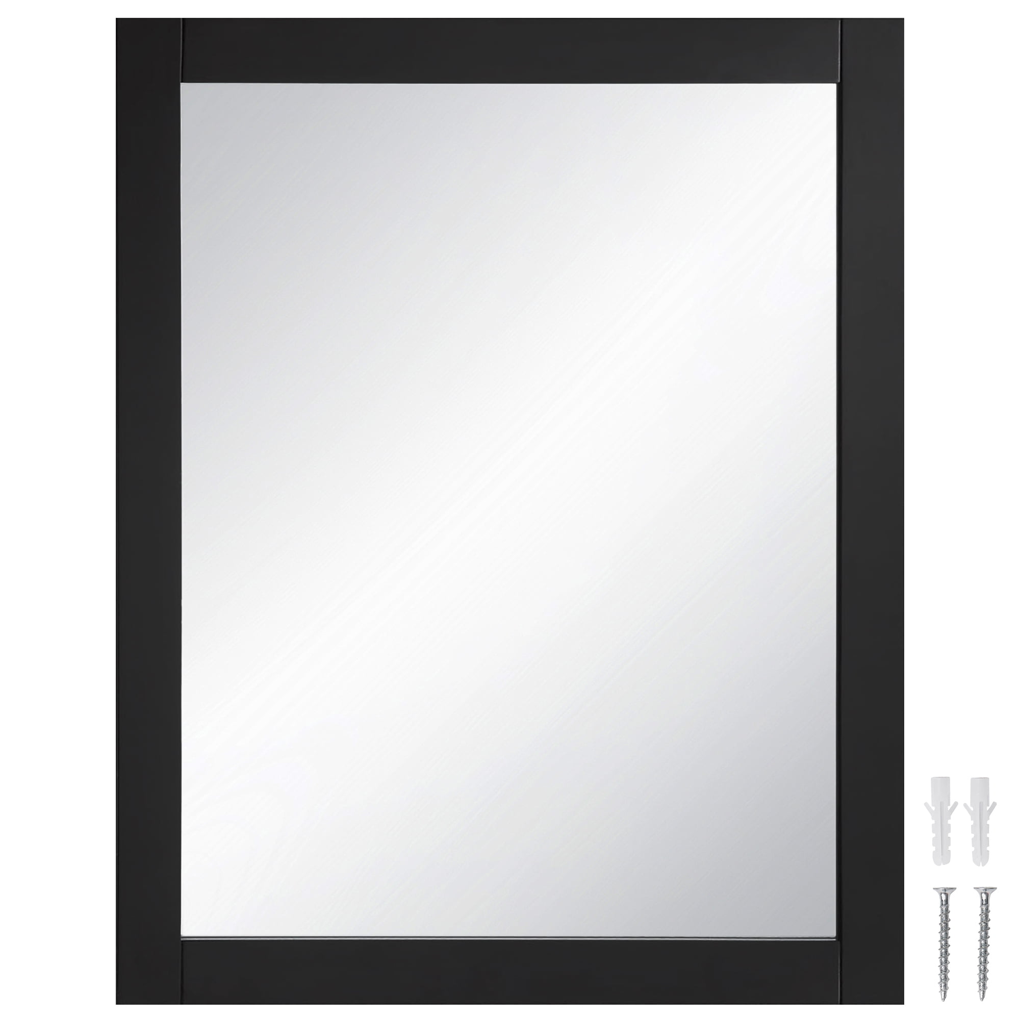 Espresso Wood Framed Rectangular Wall Mirror 30" x 24"