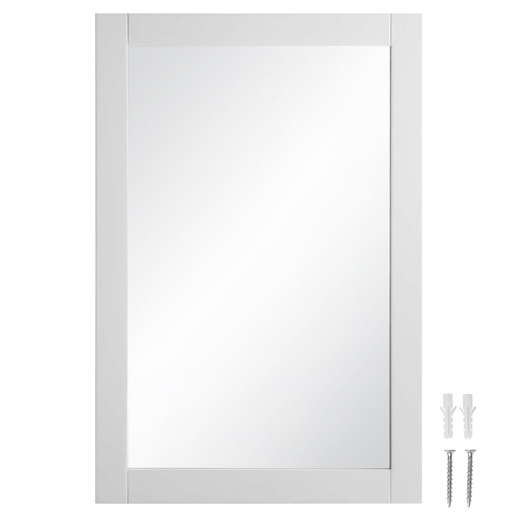 Parisloft 31.875"H Arched Windowpane Wood Framed Wall Mirror ...