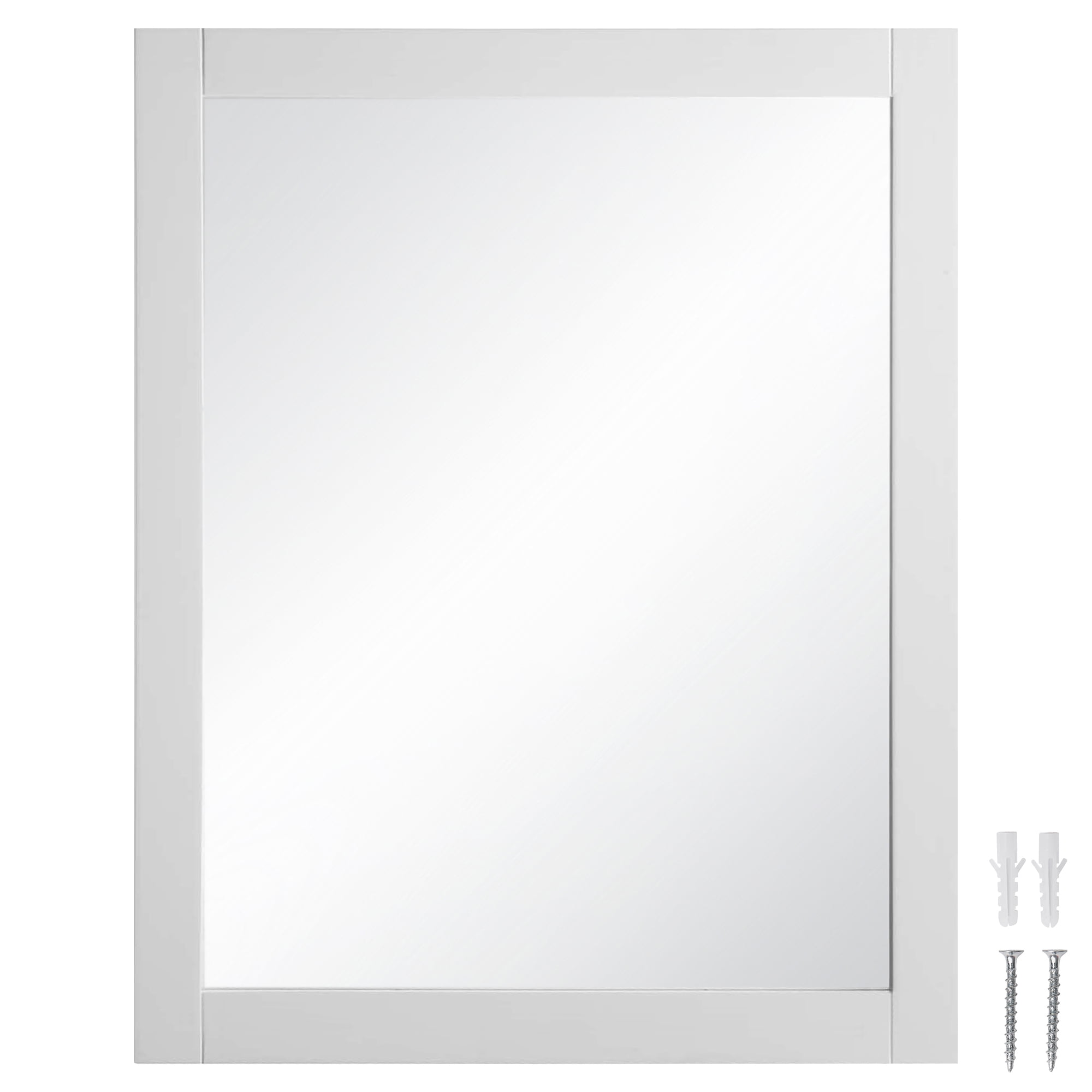 Shorewood 30-Inch White Wood Framed Rectangular Mirror
