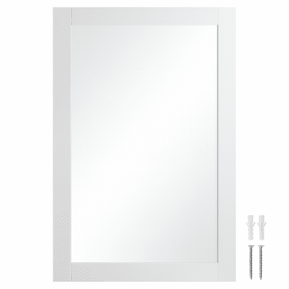 Design House Shorewood 20" x 30" Rectangular Wall Accent Mirror, White