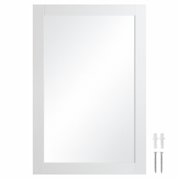 Design House Shorewood 20" x 30" Rectangular Wall Accent Mirror, White