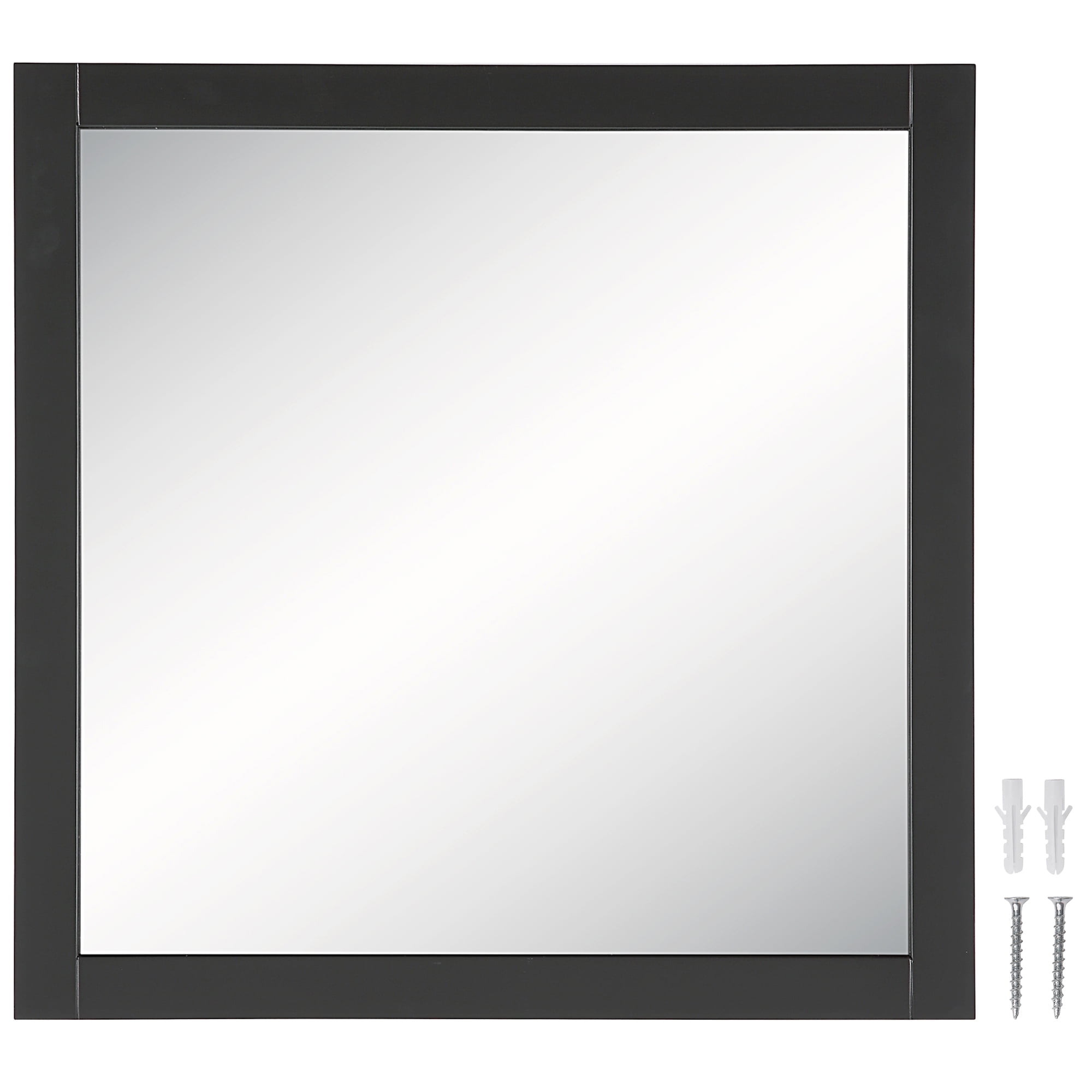 Shorewood Square Bathroom Mirror, 30" H x 30" L, Soft Matte Black ...