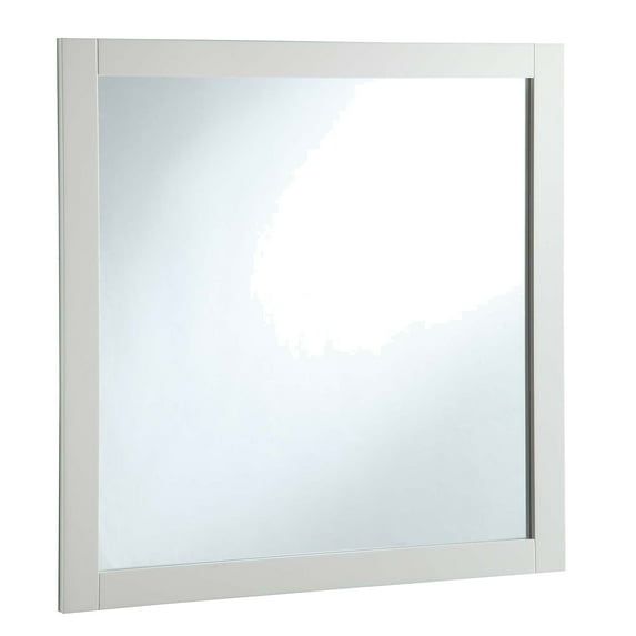 Design House Shorewood 30" x 30" White Rectangular Wall Accent Mirror