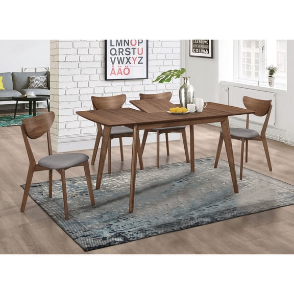 Shorna Grey and Natural Walnut 5-piece Dining Set