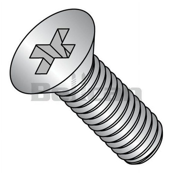 Shorpioen 0616MPF188 No.6-32 x 1 Phillips Fully Threaded Flat Machine Screw - 18-8 Stainless Steel - Box of 5000