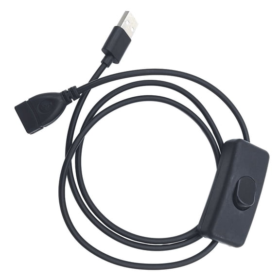 Short 4 Inch USB Power Cord with On Off Switches Plate Metal Conductors Control Cable for Home Electronics