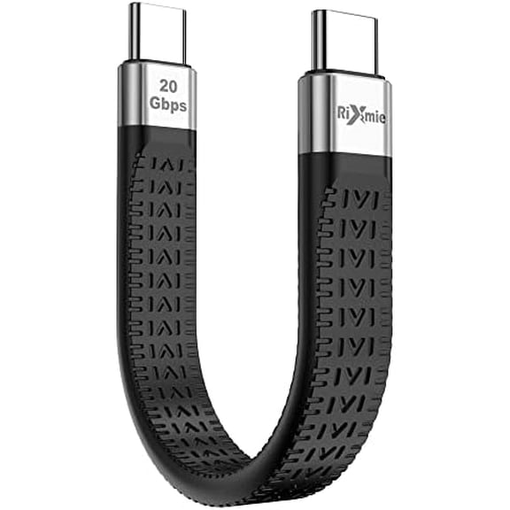 Short 5-Inch USB-C to USB-C Cable, 100W PD, 20Gbps, 4K 60Hz | Built-in E-Marker; compatible with MacBook, iPhone 15-17, Android Auto, power banks and external SSDs