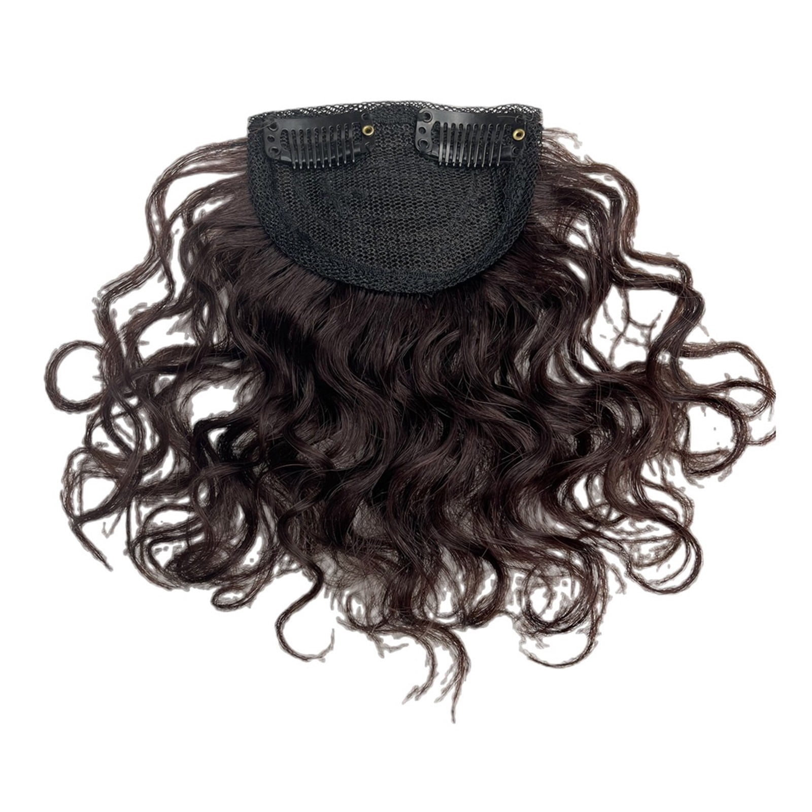 Short African curly bangs wig clip-in design for black women Brazilian human hair extensions non-remy quality